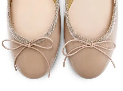 Blush pink patent leather ballet flats