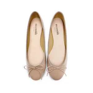 Blush pink patent leather ballet flats