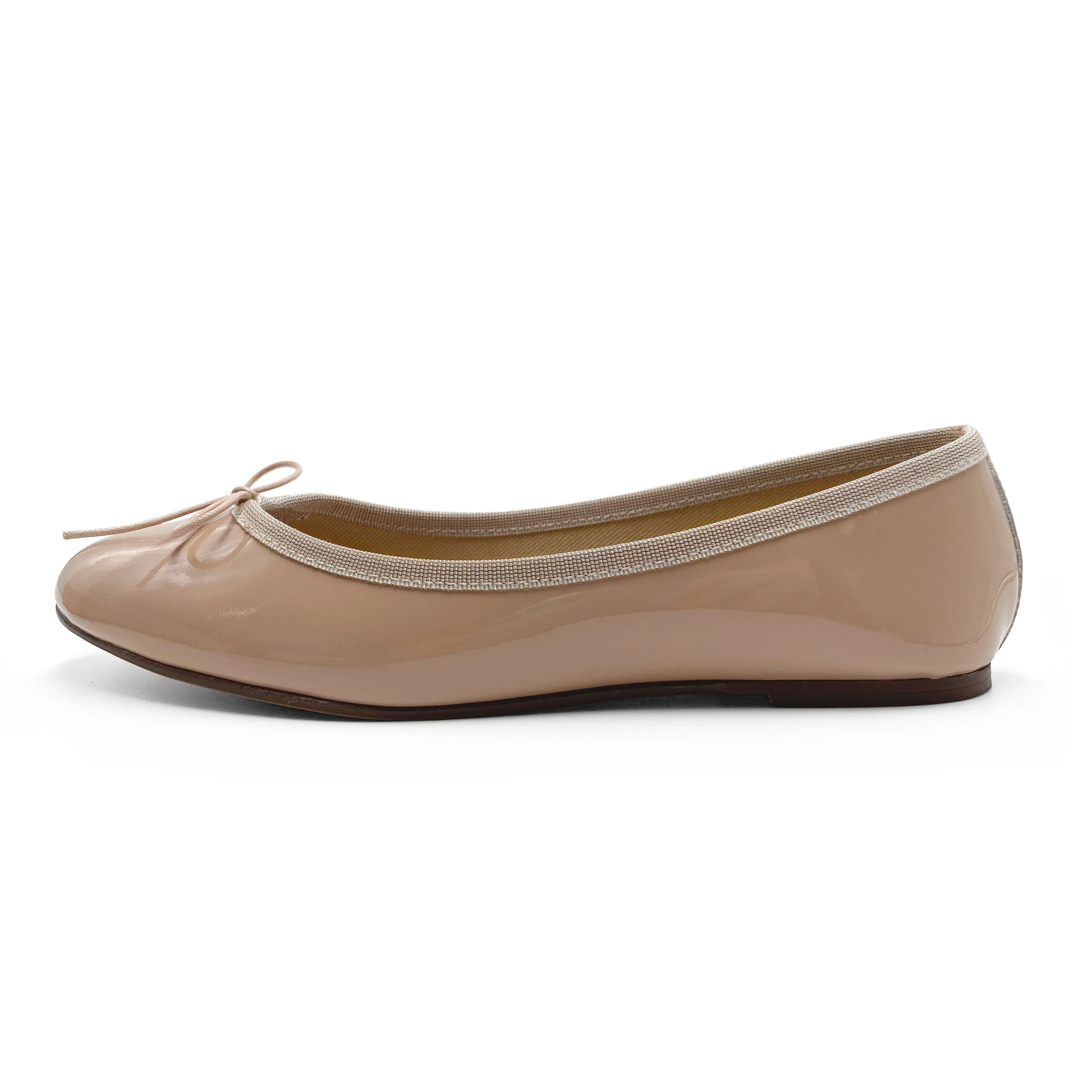Blush pink patent leather ballet flats