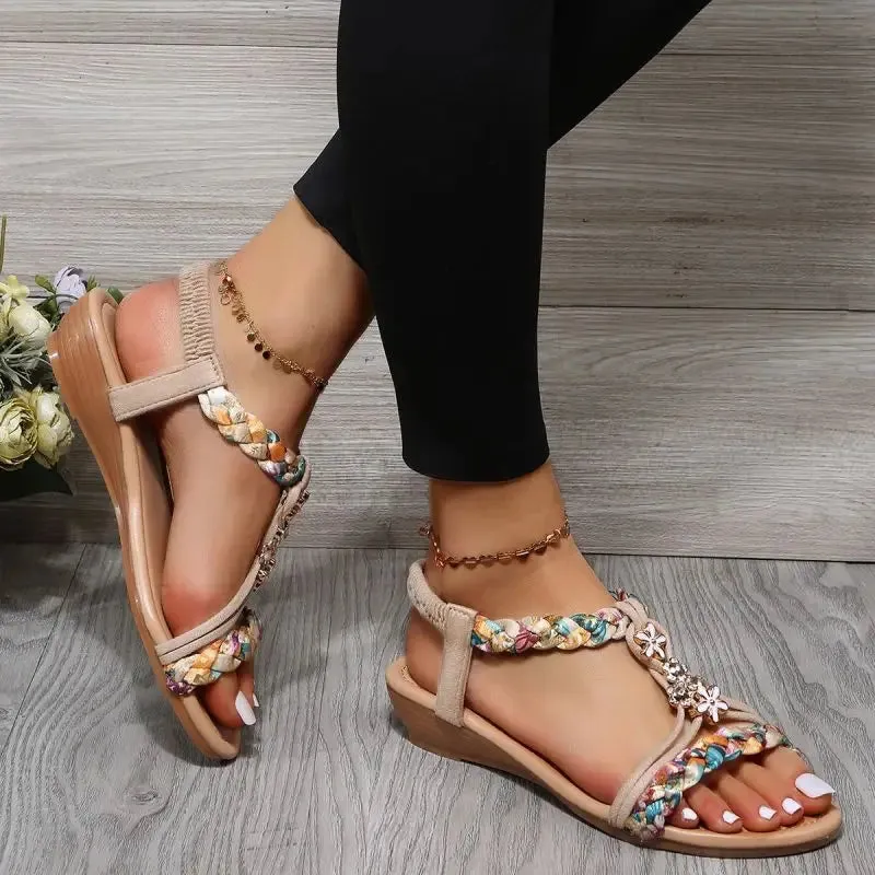 Braided Floral Sandals | Multicolored | Stylish and Comfortable