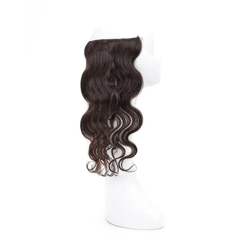 Brown Wavy Halo Human Hair Extension Light Volume