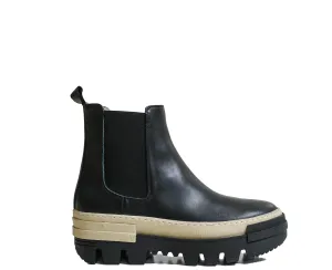 Bruglia Women’s Black and Beige Pull On Boot 8742 30% off