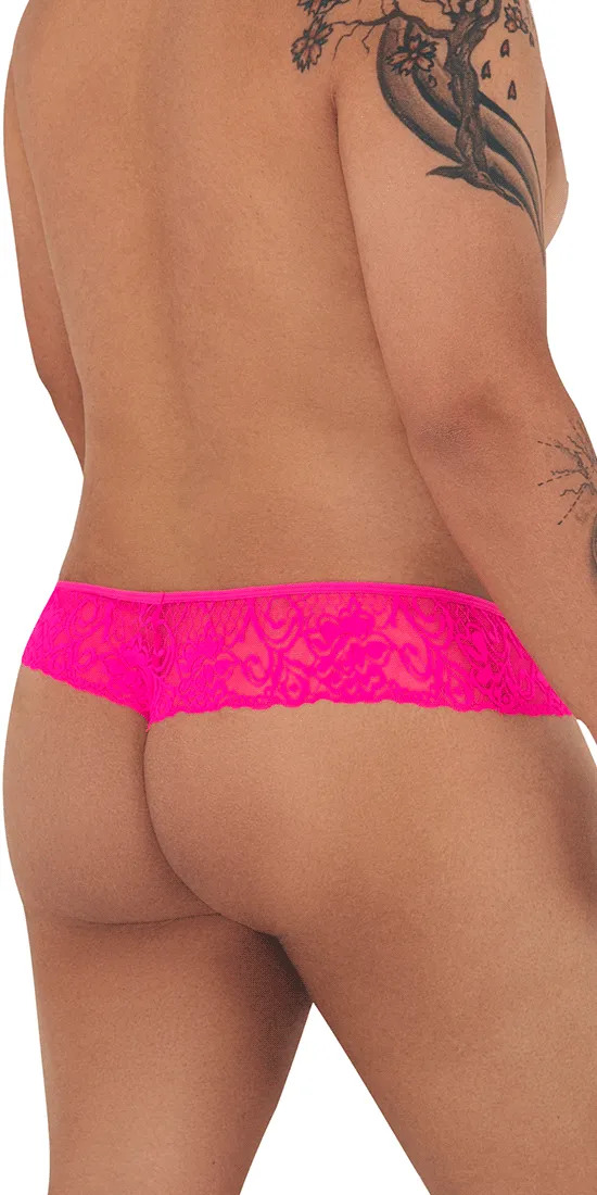 Candyman 99392x Lace Thongs Hot Pink