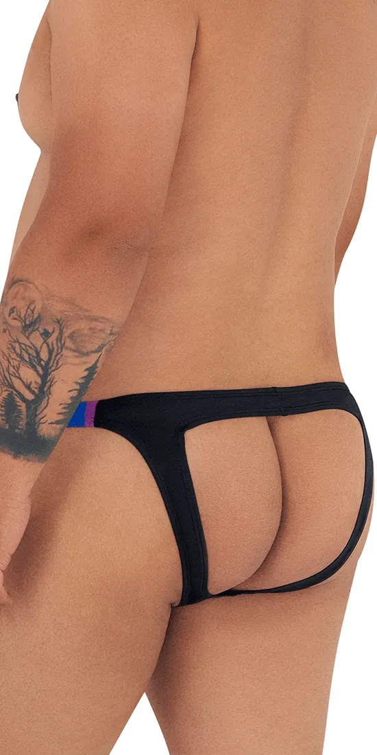 Candyman 99536x Bikini Jockstrap Black Stripes