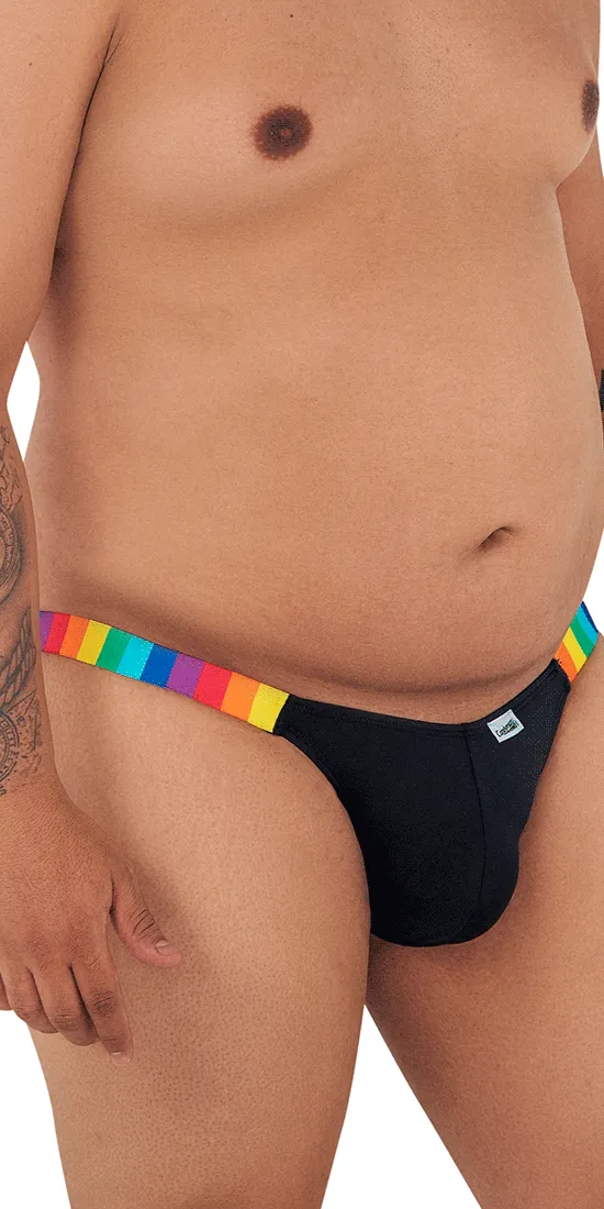 Candyman 99536x Bikini Jockstrap Black Stripes