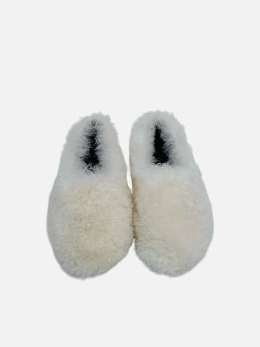 CELINE Shearling Off-white Flats 37.5