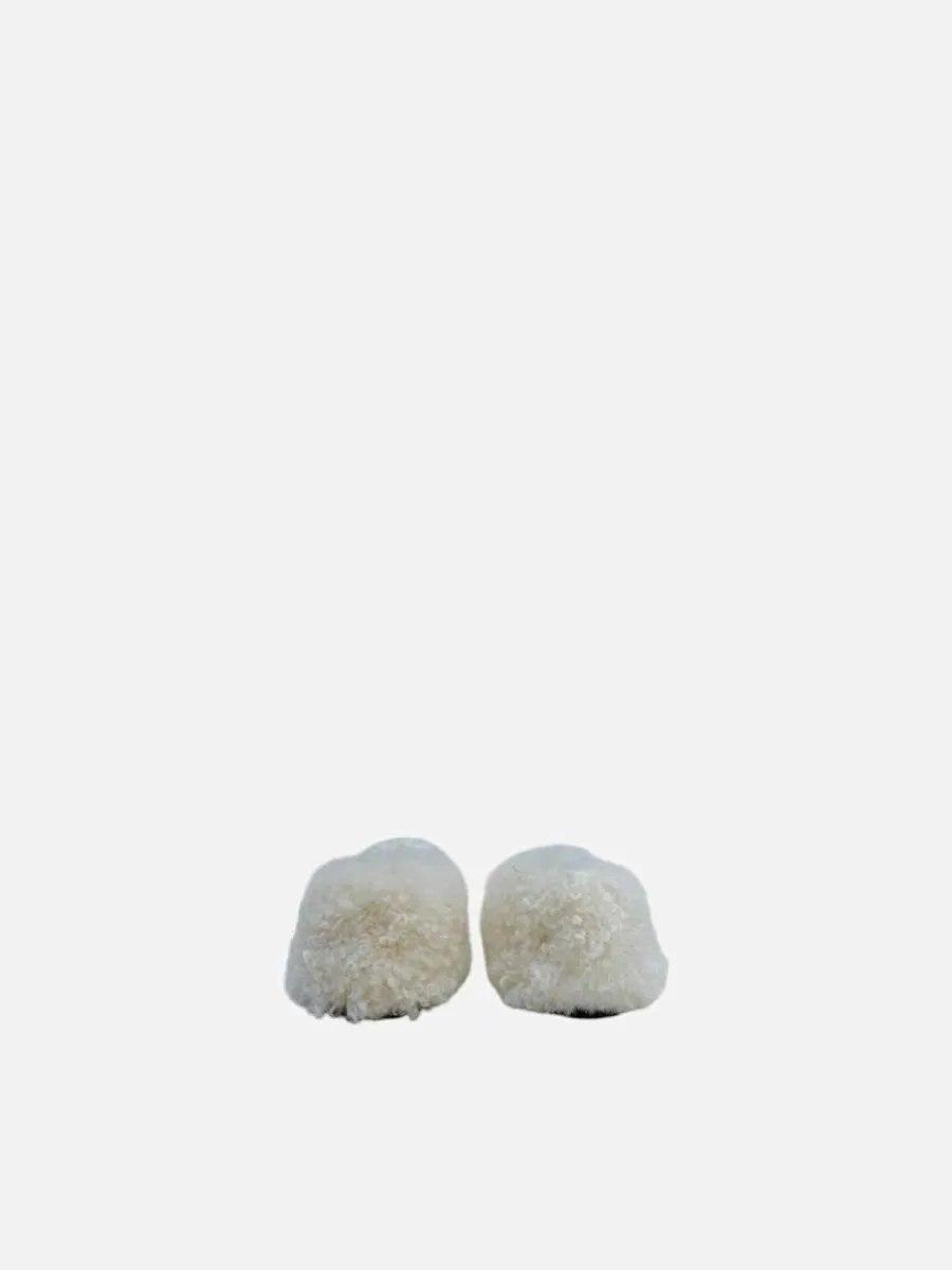CELINE Shearling Off-white Flats 37.5