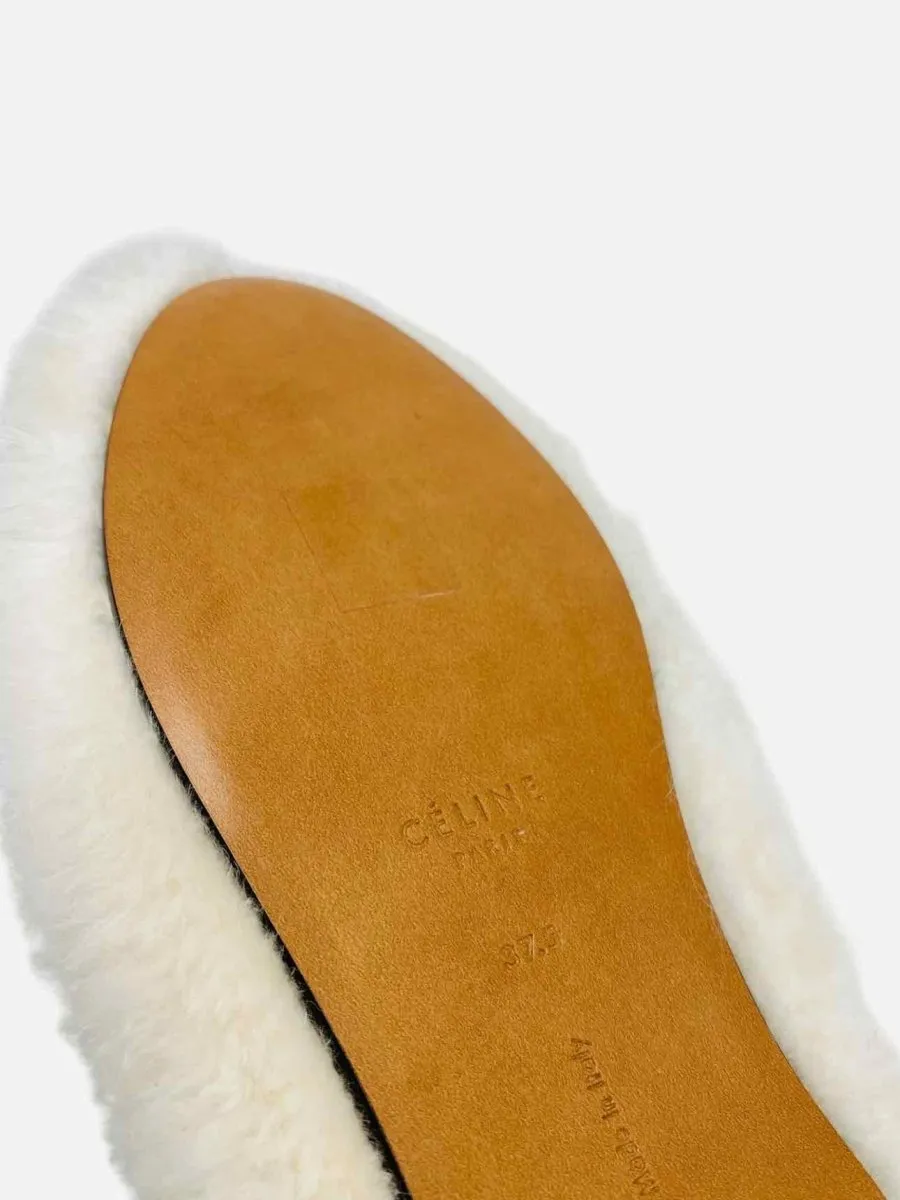 CELINE Shearling Off-white Flats 37.5