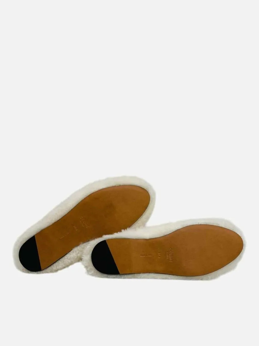 CELINE Shearling Off-white Flats 37.5