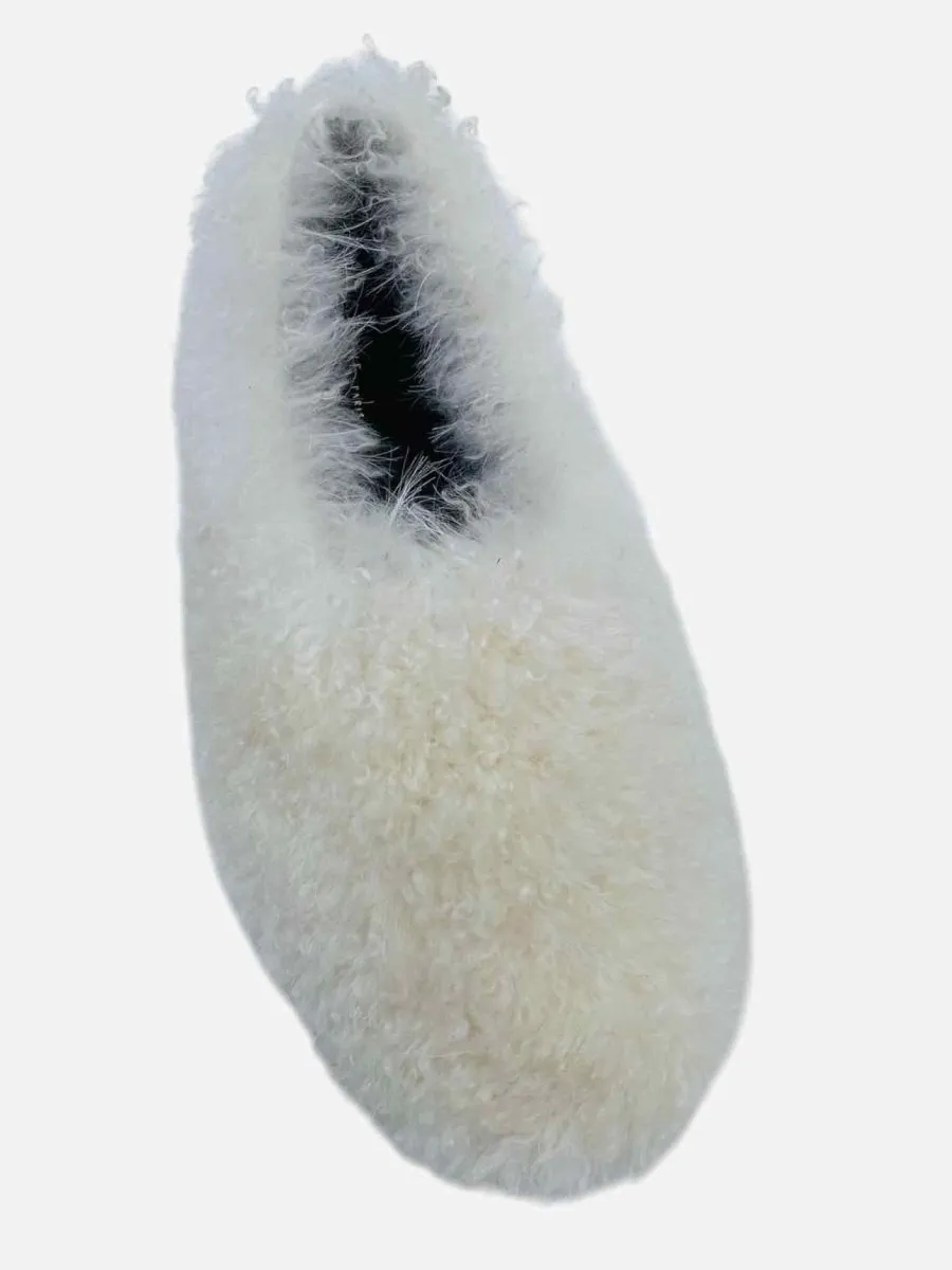 CELINE Shearling Off-white Flats 37.5