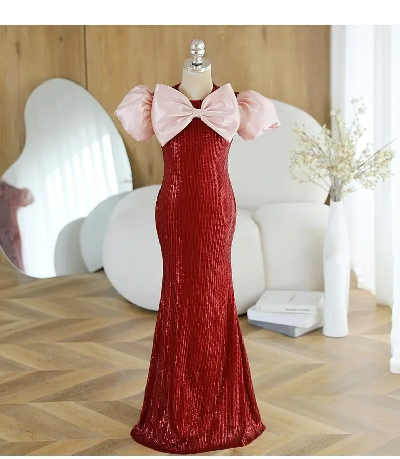 Children's dress fishtail dress wedding catwalk evening dress fashionable girl evening dress（复制）