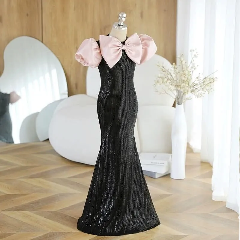 Children's dress fishtail dress wedding catwalk evening dress fashionable girl evening dress（复制）
