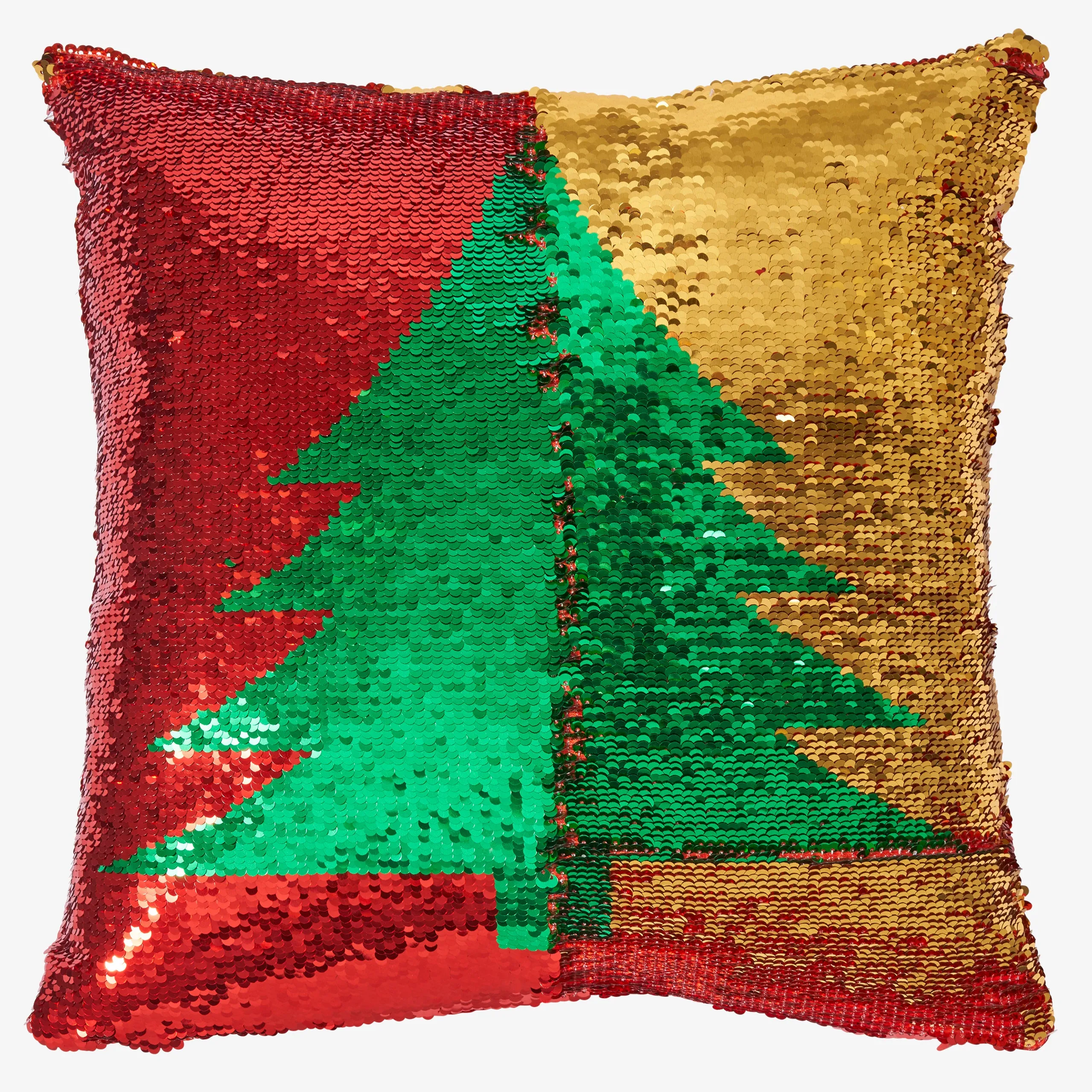 Christmas Tree Reversible Sequin Cushion Cover