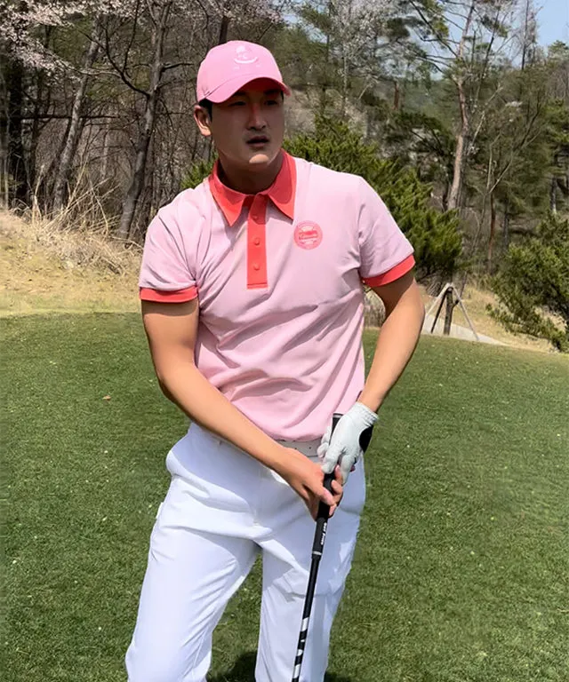 CHUCUCHU Men's Superior Polo T-shirt - Pink