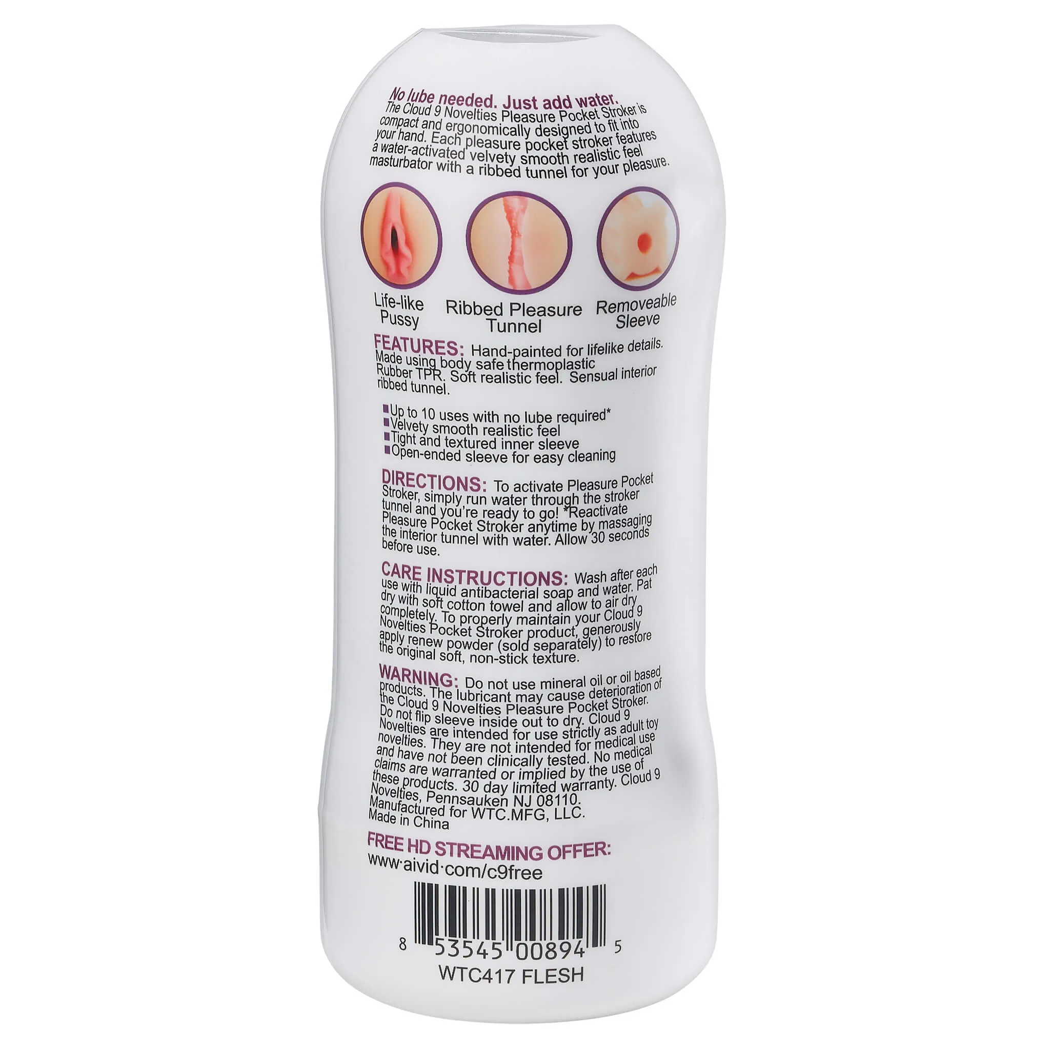 Cloud 9 Water-Activated Stroker