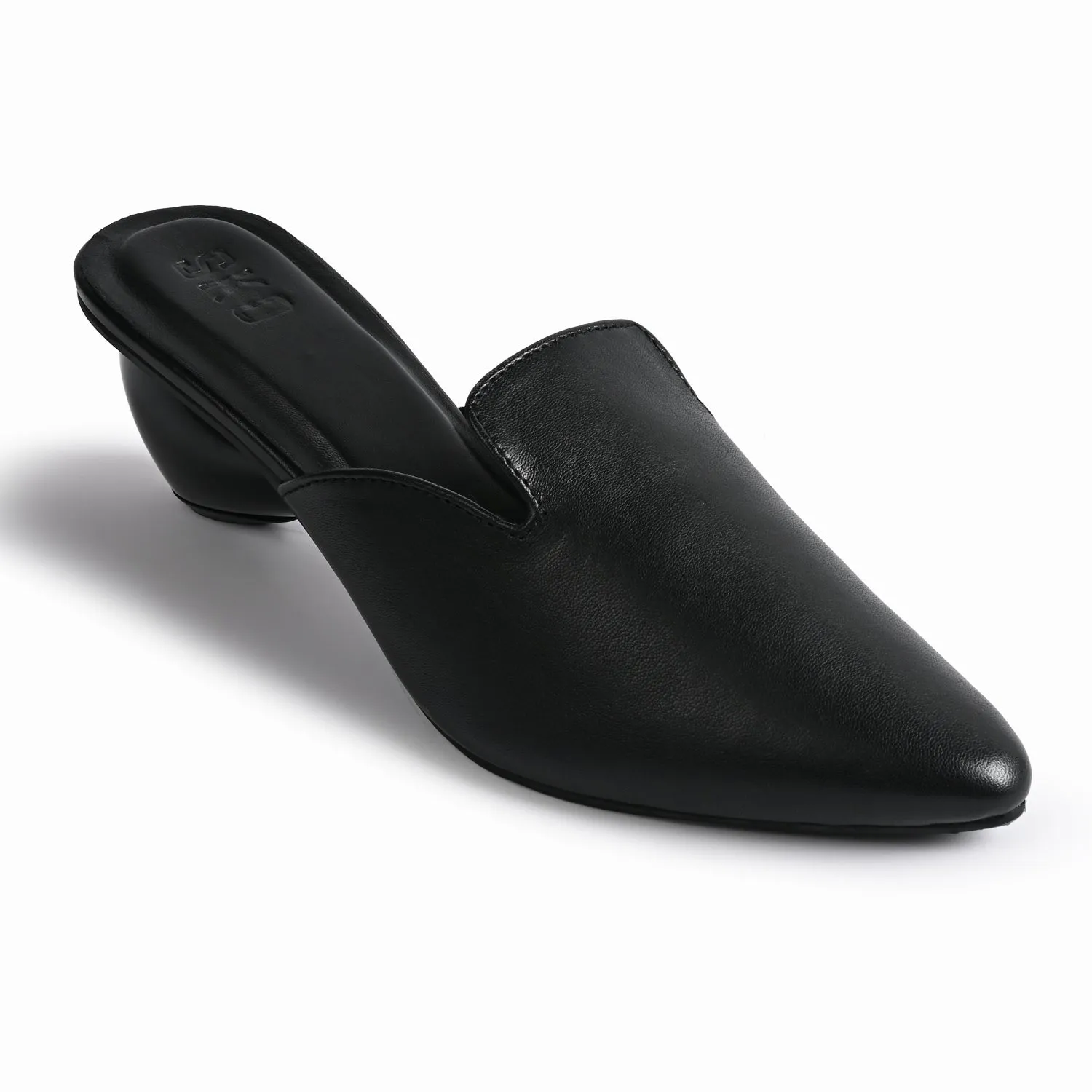 Cobble Black Mule Heels For Women