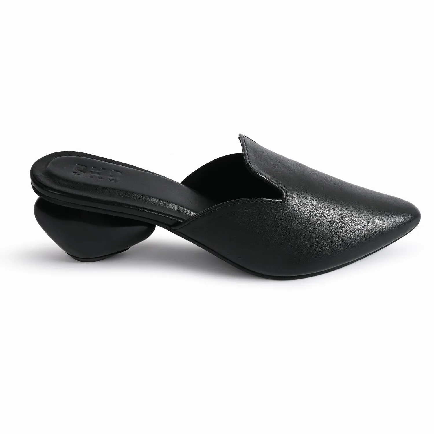 Cobble Black Mule Heels For Women