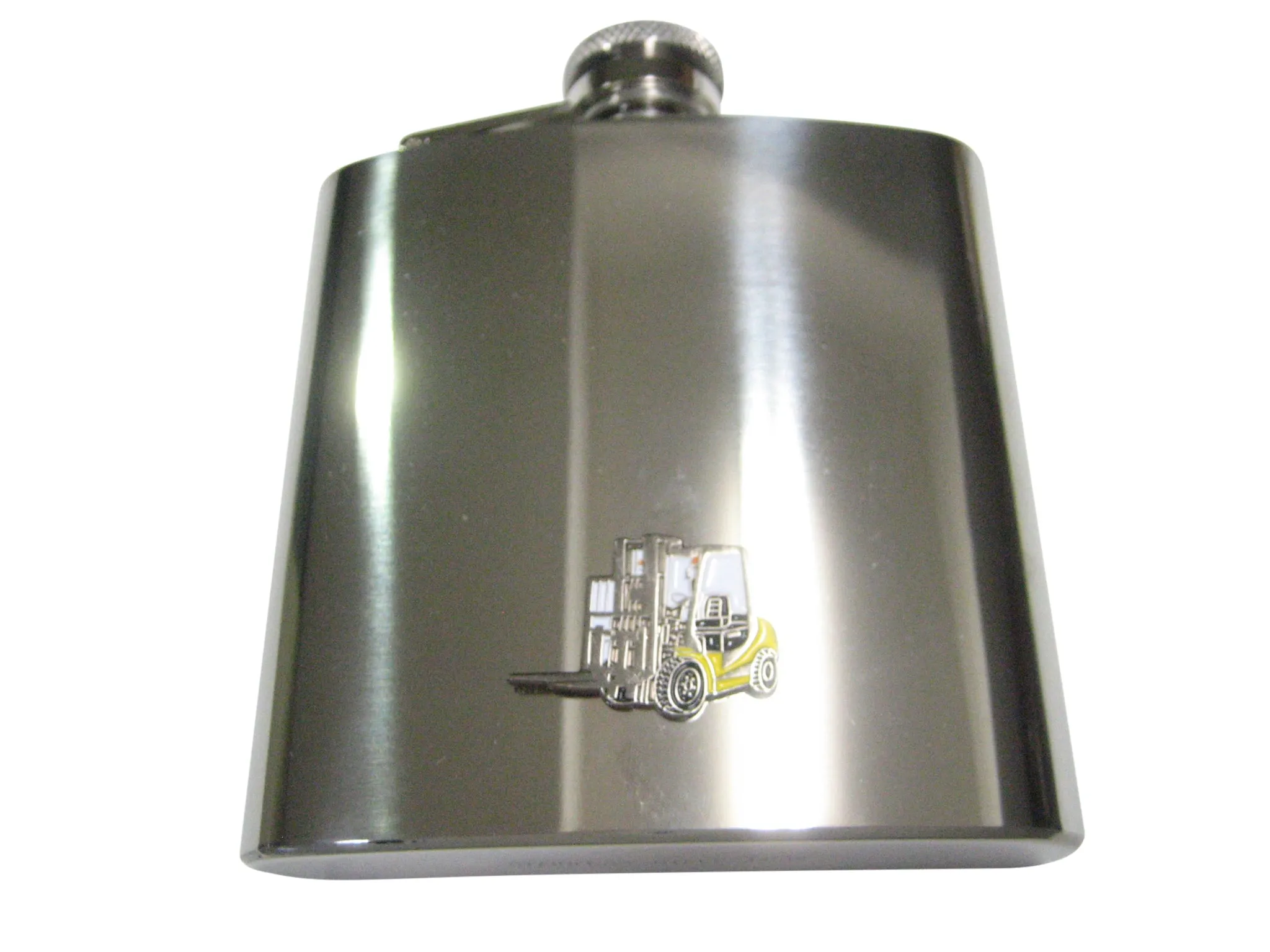 Colored Flat Industrial Warehouse Forklift 6oz Flask