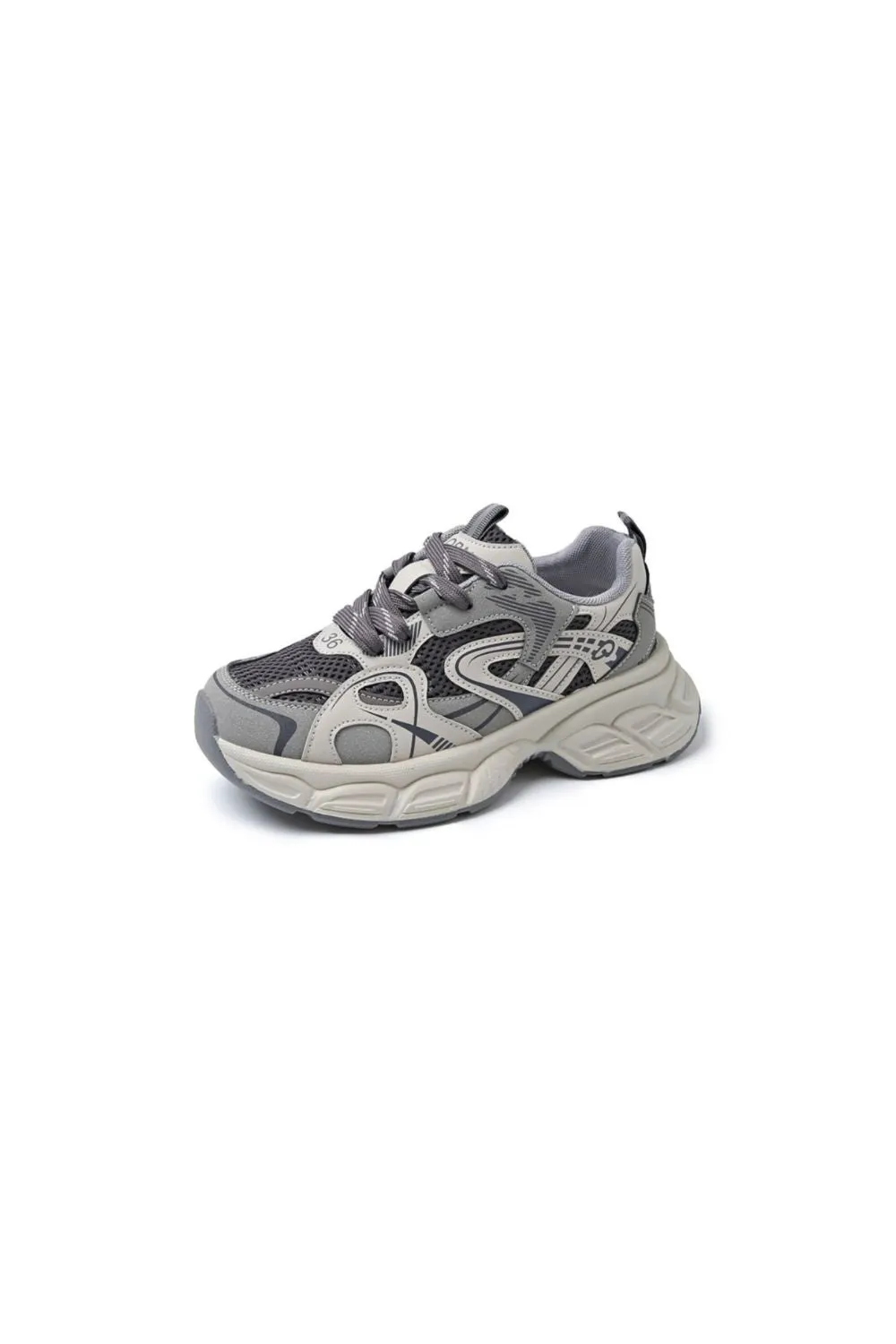 Contrast Round Toe Platform Athletic