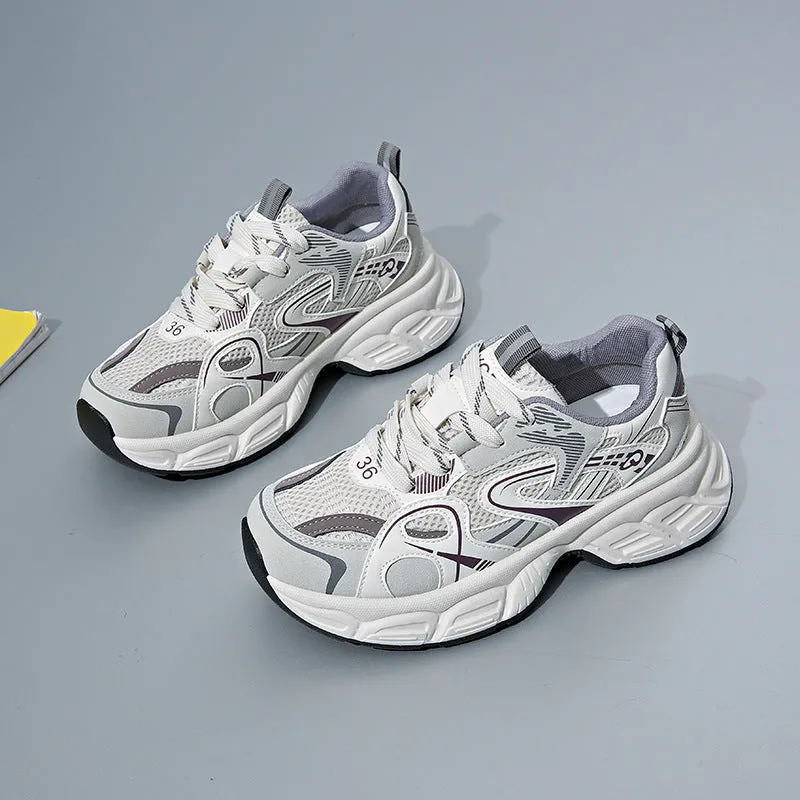 Contrast Round Toe Platform Athletic