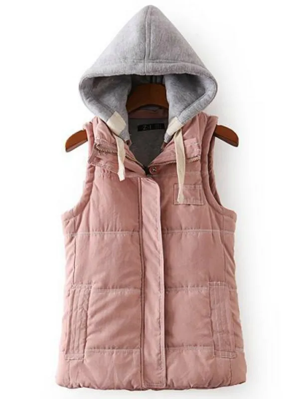 cotton hoodie vest jacket