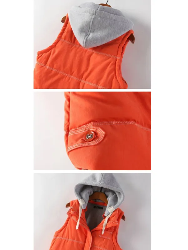 cotton hoodie vest jacket