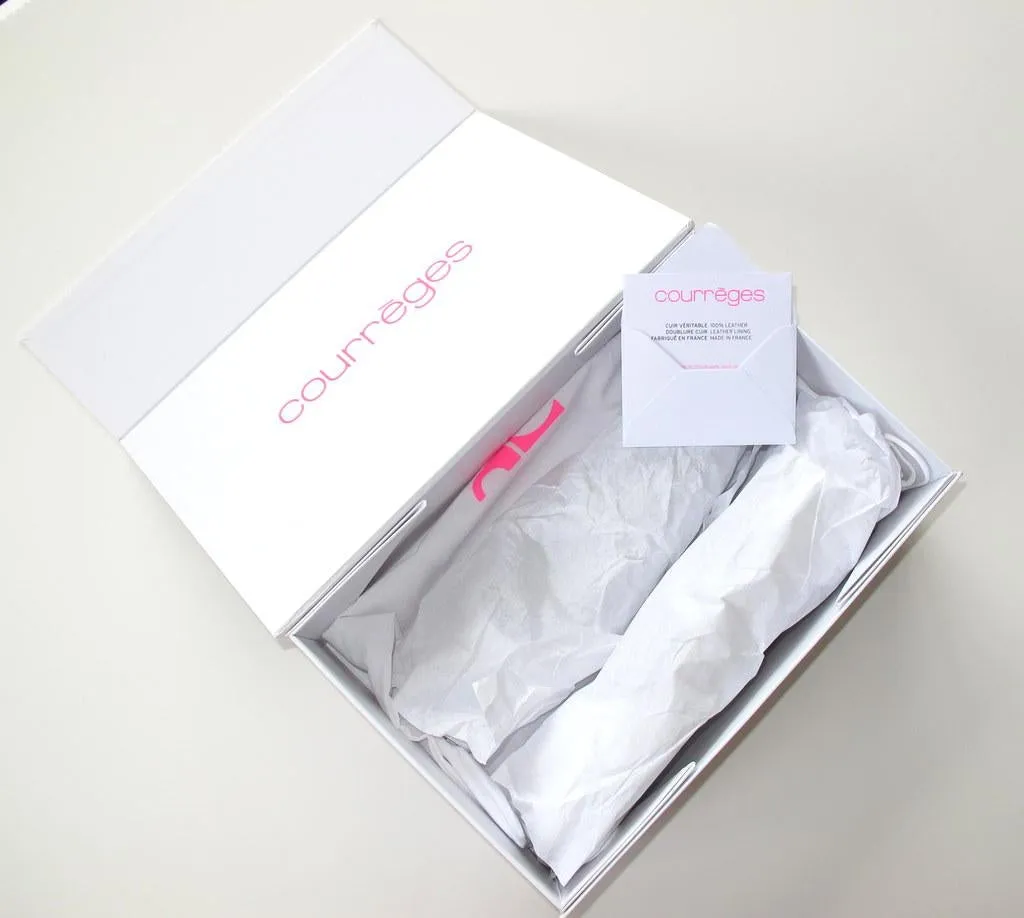Courreges White Peep-toe Mary Jane Flat Women Shoes NIB!