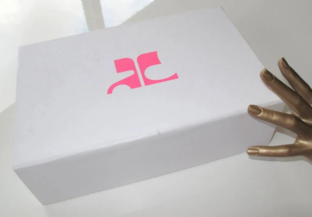 Courreges White Peep-toe Mary Jane Flat Women Shoes NIB!