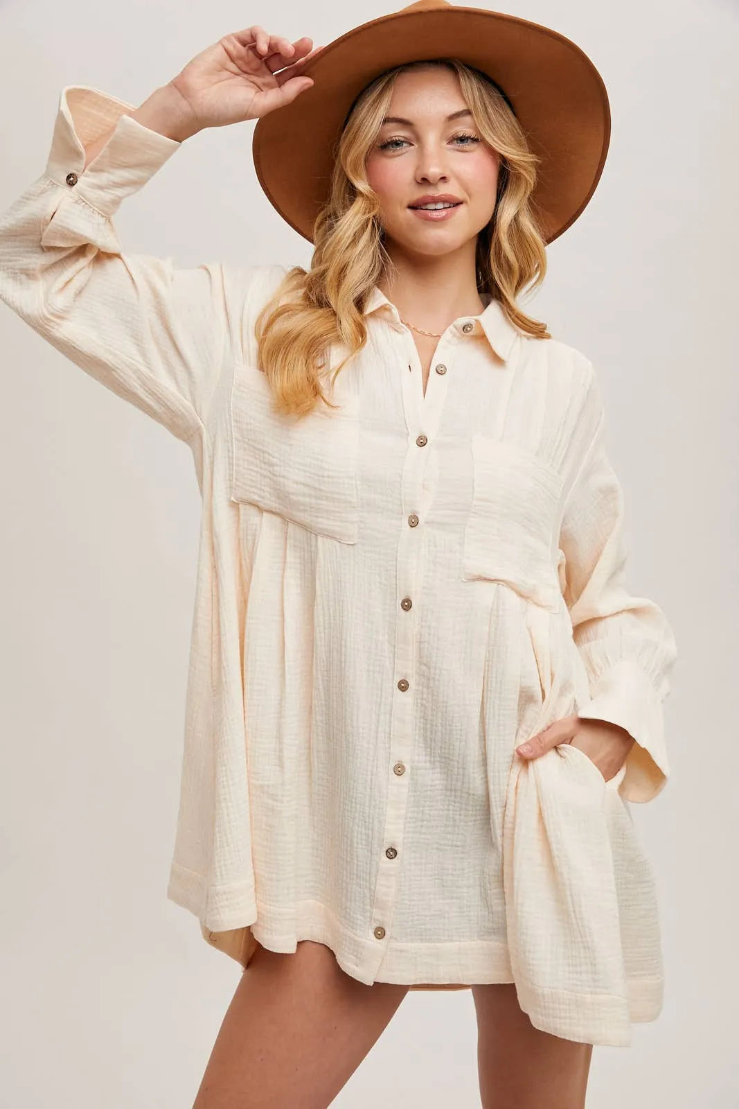 Cream Button Down