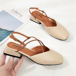 Crisscross Strap Round Toe Flats