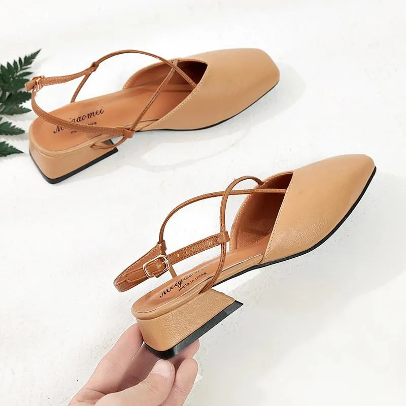 Crisscross Strap Round Toe Flats