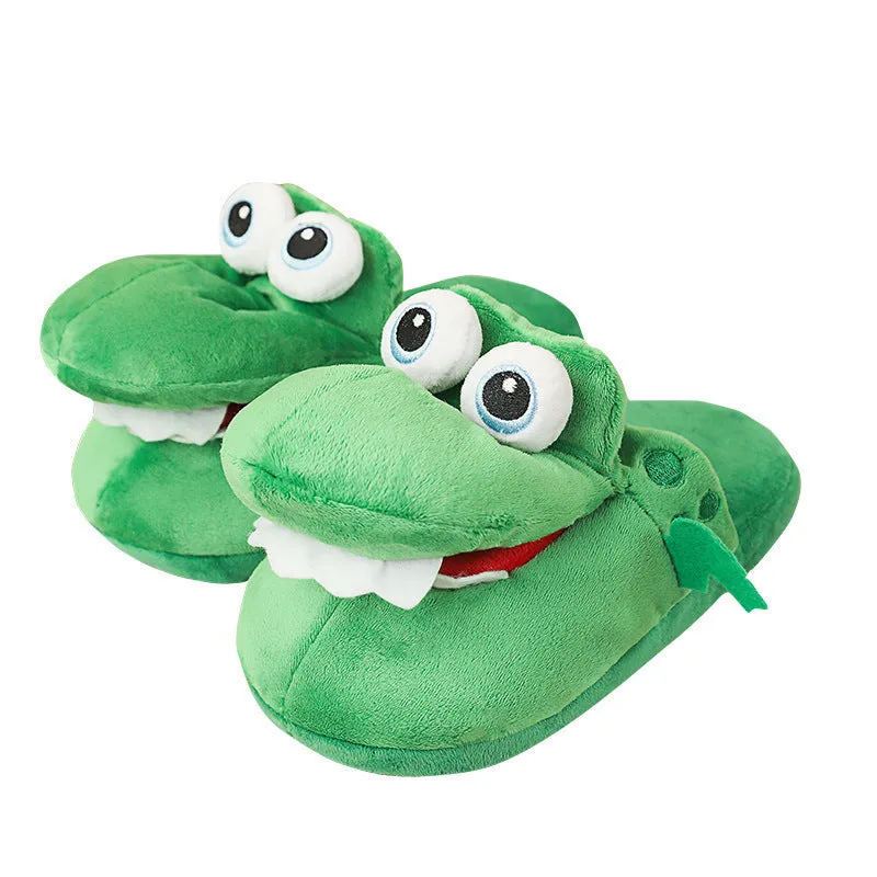 Crocodile Cotton Slippers Mouth Will Move Plush Cute Funny Indoor Winter Couple Soft bottom Plush Toys Indoor Slippers