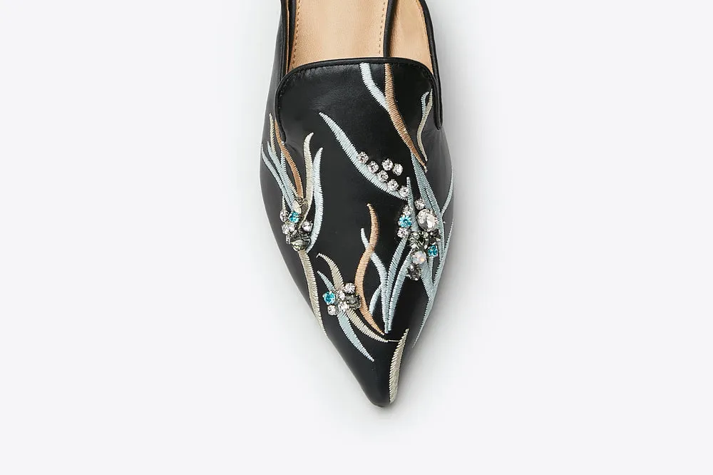 Crystal Embellishment Mules