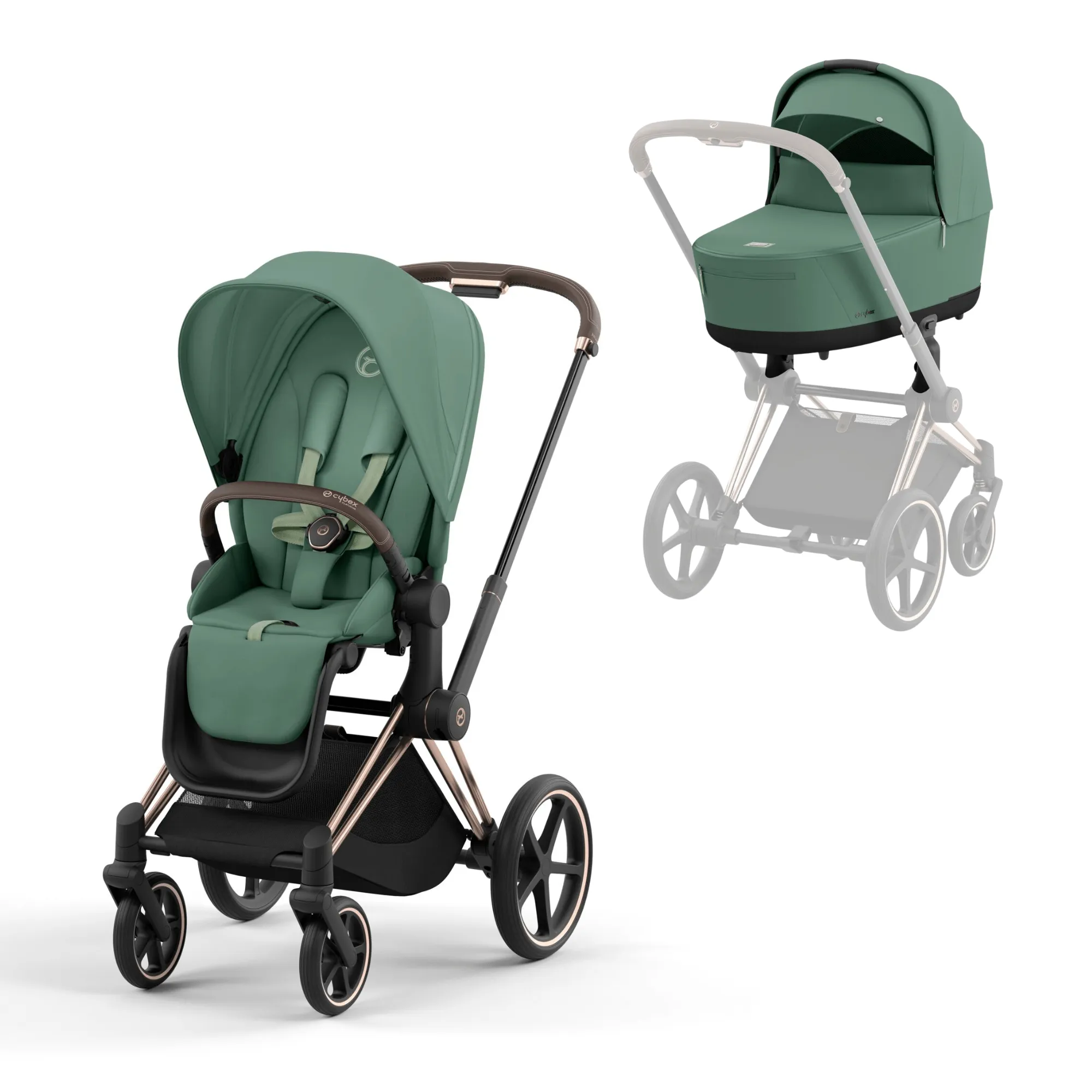 Cybex Priam & Lux Cot in Leaf Green