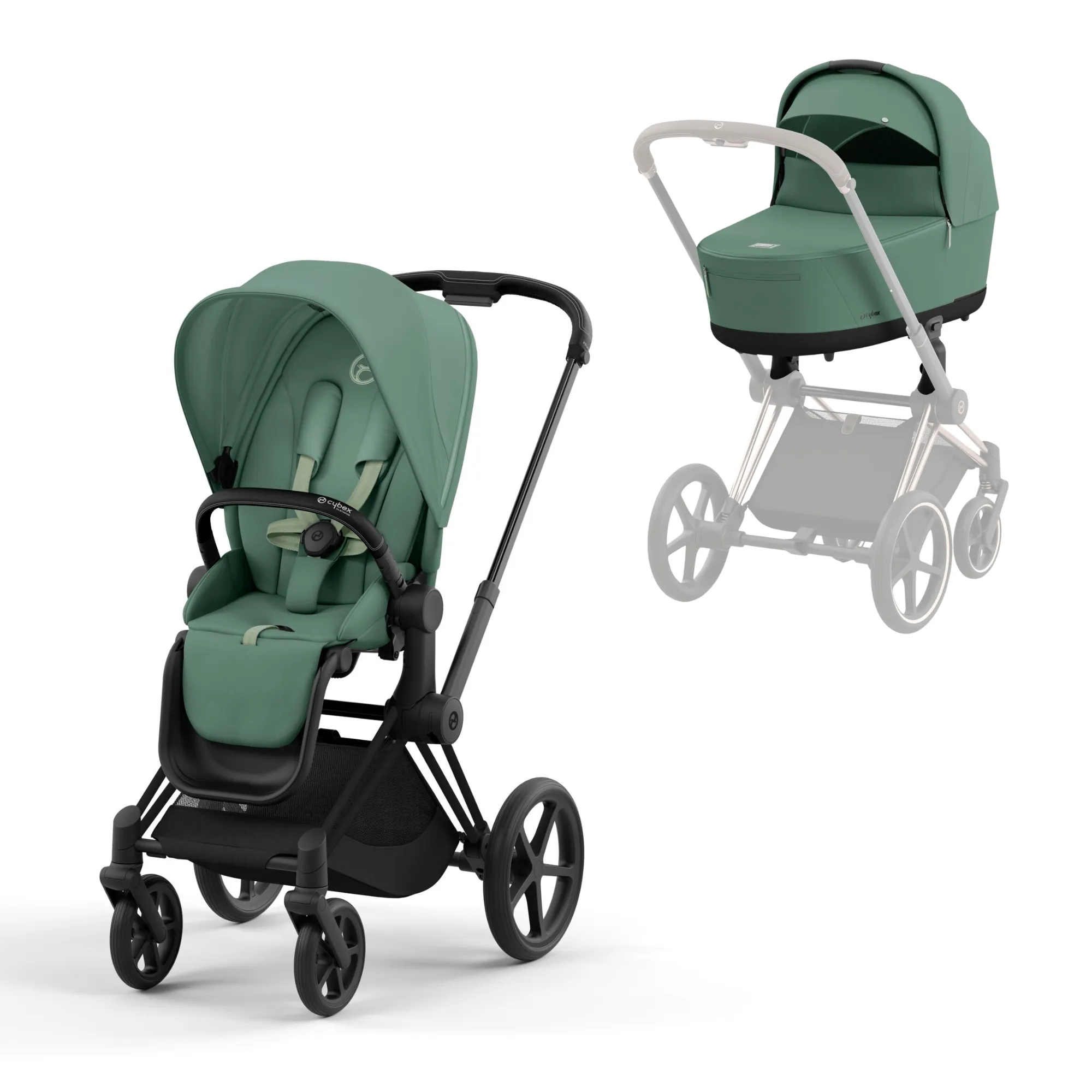 Cybex Priam & Lux Cot in Leaf Green