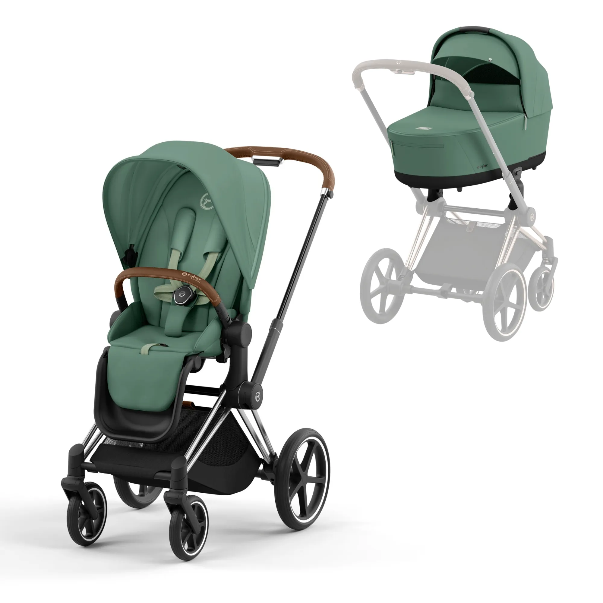 Cybex Priam & Lux Cot in Leaf Green