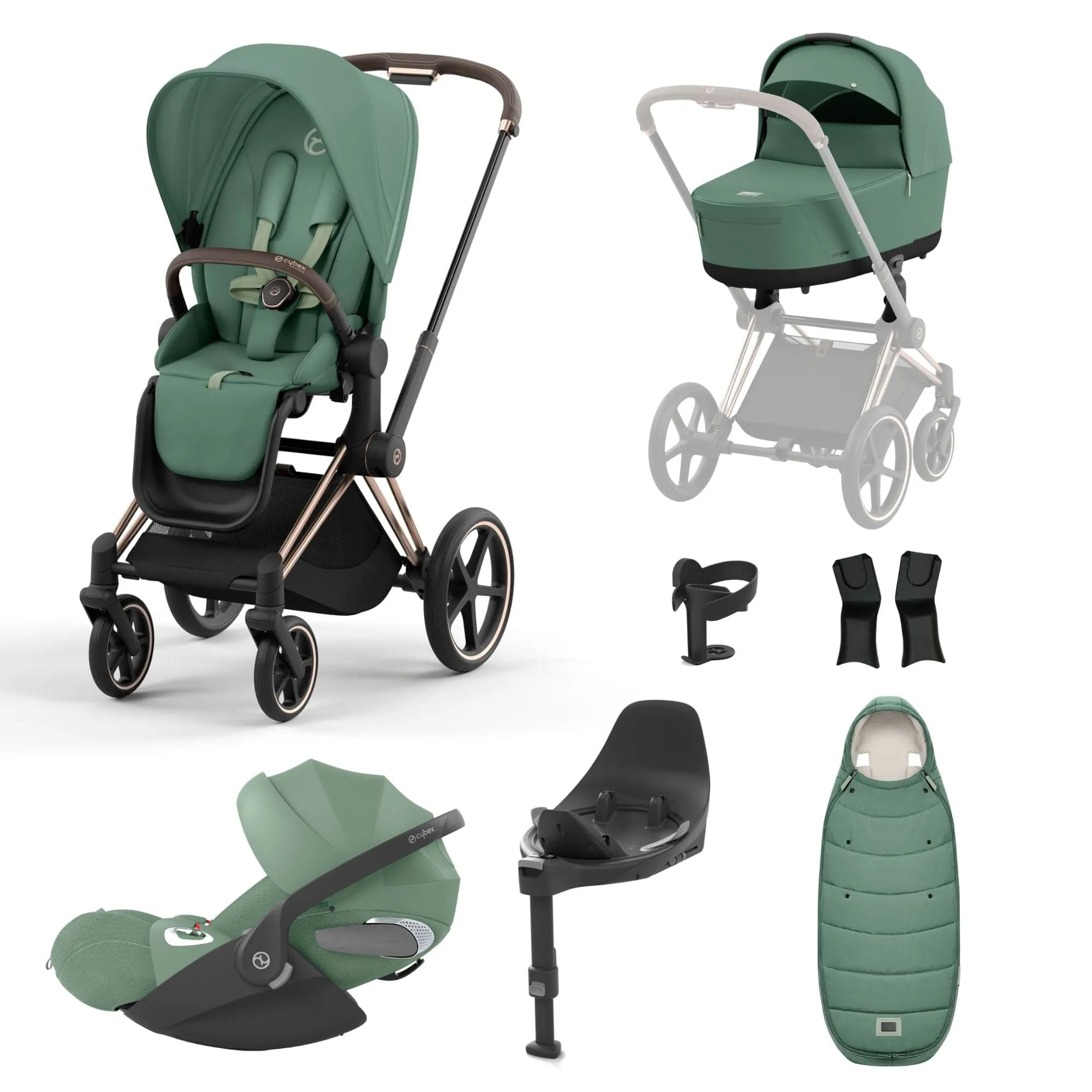 Cybex Priam Cloud T i-Size Bundles - Leaf Green