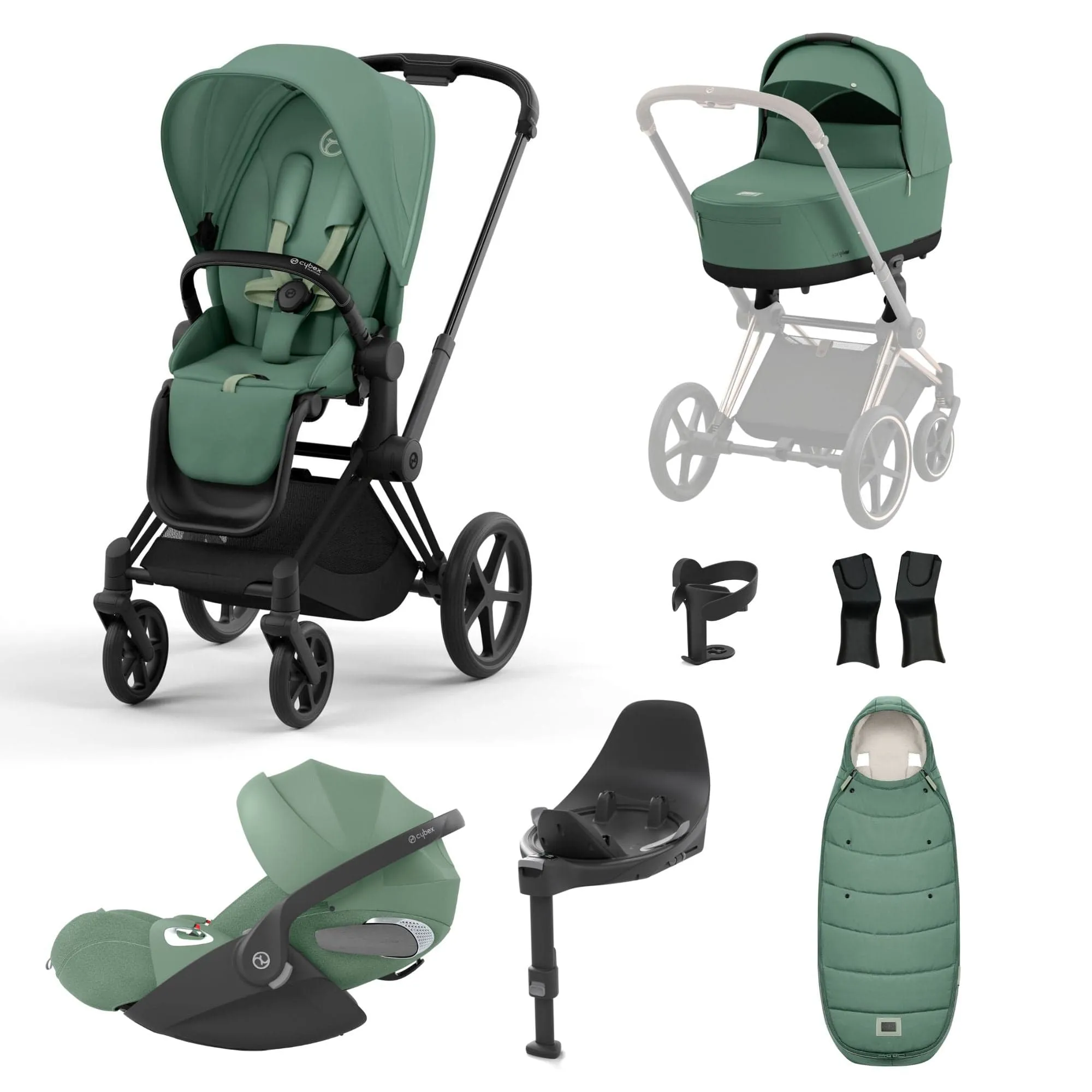 Cybex Priam Cloud T i-Size Bundles - Leaf Green