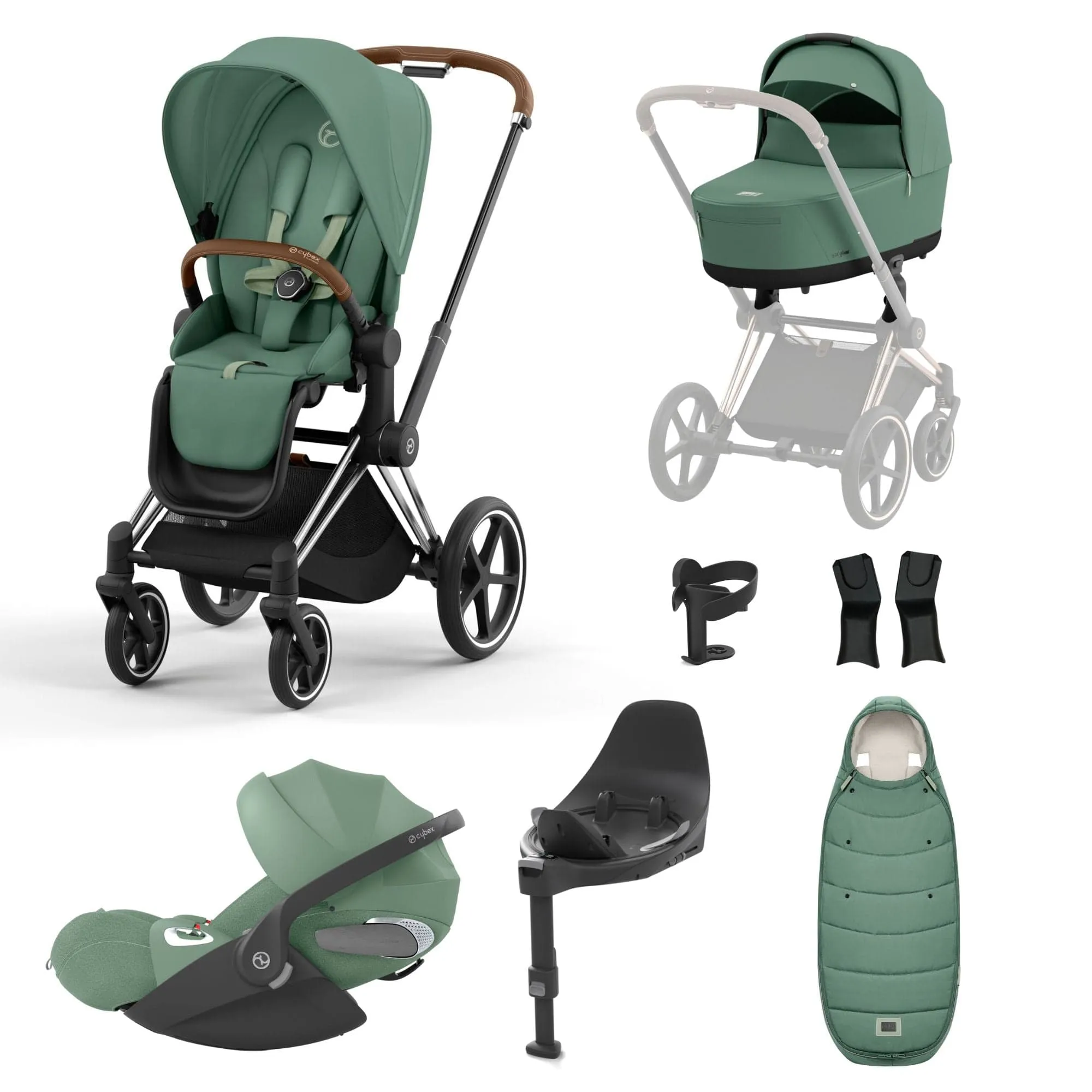 Cybex Priam Cloud T i-Size Bundles - Leaf Green