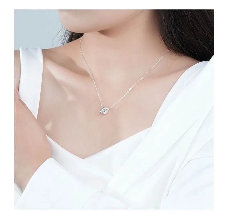 Dainty Crystal Celestial Planet Star Pendant Necklace
