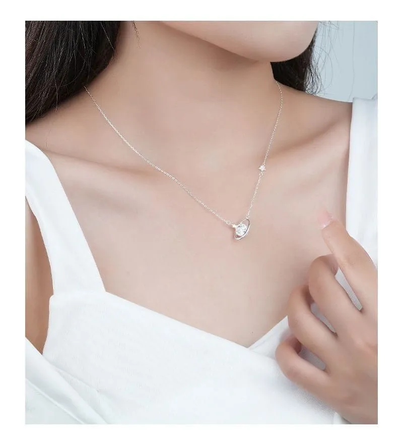 Dainty Crystal Celestial Planet Star Pendant Necklace