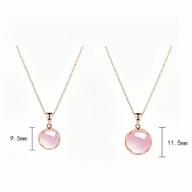 Dainty Pink Crystal Pendant Necklace