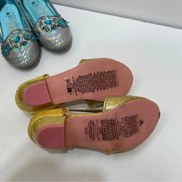 DISNEY PRINCESS SHOES..THREE PAIR.. ELSA. PRINCESS. BELLE.
