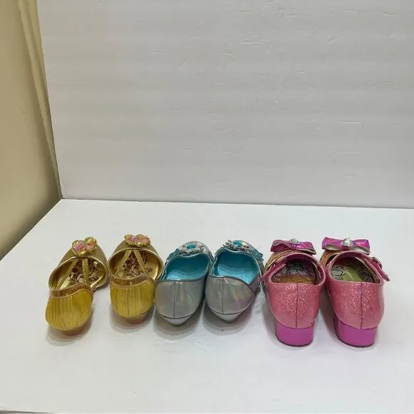DISNEY PRINCESS SHOES..THREE PAIR.. ELSA. PRINCESS. BELLE.