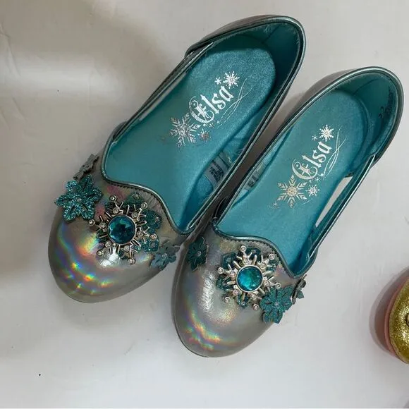 DISNEY PRINCESS SHOES..THREE PAIR.. ELSA. PRINCESS. BELLE.