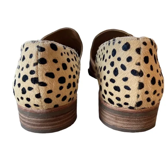 Dolce Vita Size 8 1/2 Genuine Calf Hair Cheetah Print Kelsa Flats in Cognac