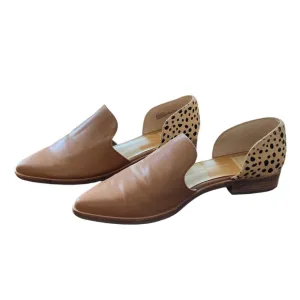 Dolce Vita Size 8 1/2 Genuine Calf Hair Cheetah Print Kelsa Flats in Cognac