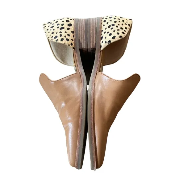 Dolce Vita Size 8 1/2 Genuine Calf Hair Cheetah Print Kelsa Flats in Cognac