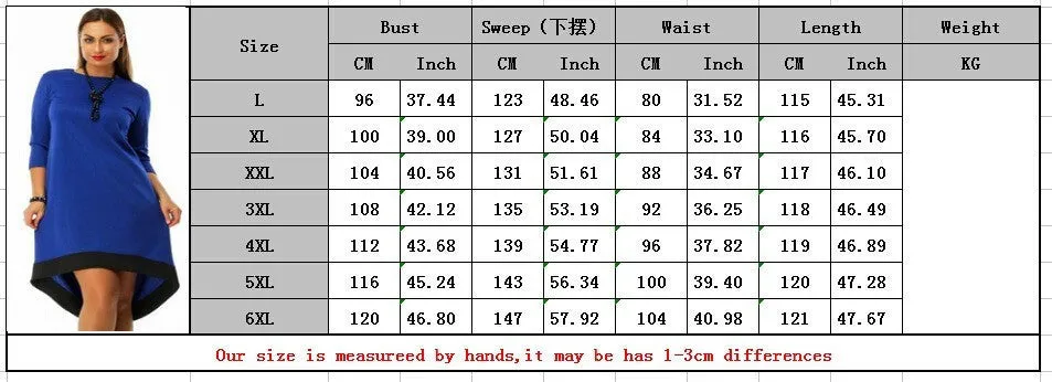 Dress Big Size Casual Red Black Dress Asymmetrical Dress Plus Size Women Clothing Vestidos