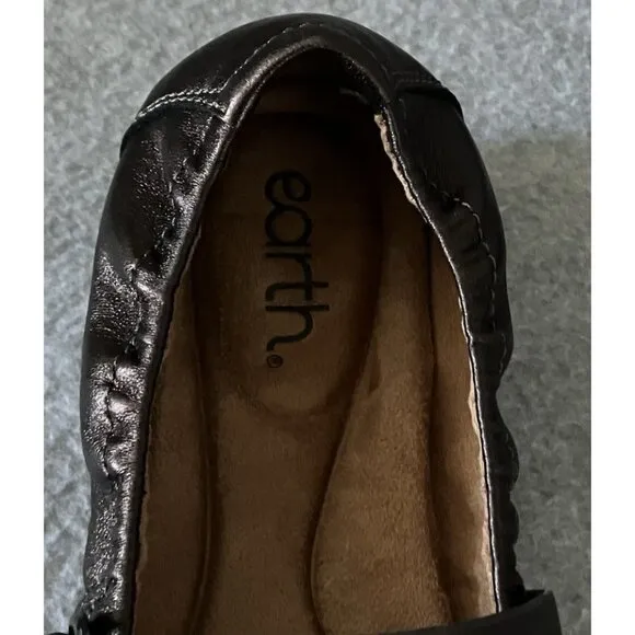 Earth Korvino Women's Size 6.5m Brown Leather Mary Jane Flats Round Toe